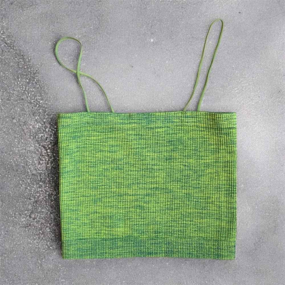 BDG green cropped tank with spaghetti straps